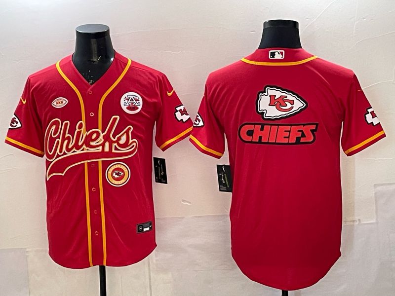 Men 2025 Nike Kansas City Chiefs Blank Red 3th generation Joint Name Limited NFL Jersey 08